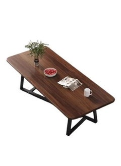 AGD Rectangular Coffee Table with Steel Frame Legs and Stylish Large Desktop, Stable Load-bearing Light Luxury Creative Tea Table, Suitable for Living Room, Office and Reception Room 120 x 60 x 45 cm  - Image 1