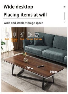 AGD Rectangular Coffee Table with Steel Frame Legs and Stylish Large Desktop, Stable Load-bearing Light Luxury Creative Tea Table, Suitable for Living Room, Office and Reception Room 120 x 60 x 45 cm  - Image 3