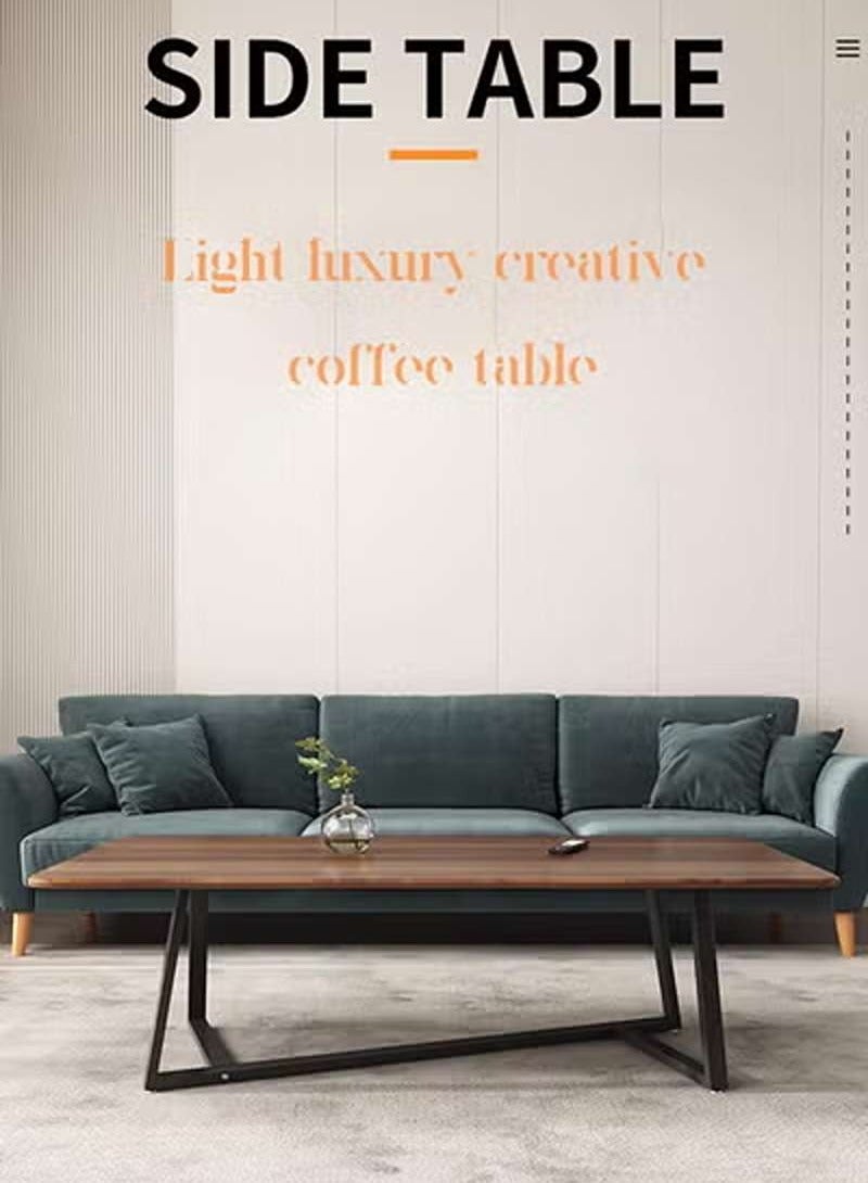 AGD Rectangular Coffee Table with Steel Frame Legs and Stylish Large Desktop, Stable Load-bearing Light Luxury Creative Tea Table, Suitable for Living Room, Office and Reception Room 120 x 60 x 45 cm - Image 2