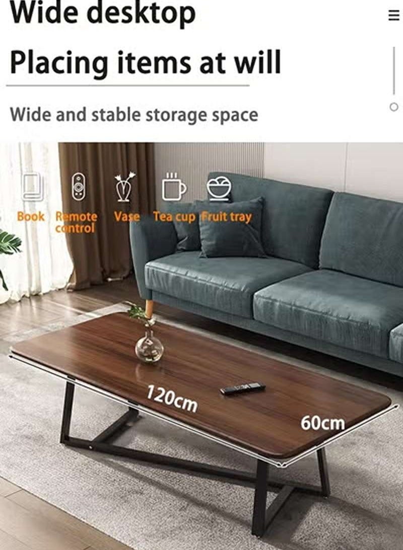 AGD Rectangular Coffee Table with Steel Frame Legs and Stylish Large Desktop, Stable Load-bearing Light Luxury Creative Tea Table, Suitable for Living Room, Office and Reception Room 120 x 60 x 45 cm - Image 5