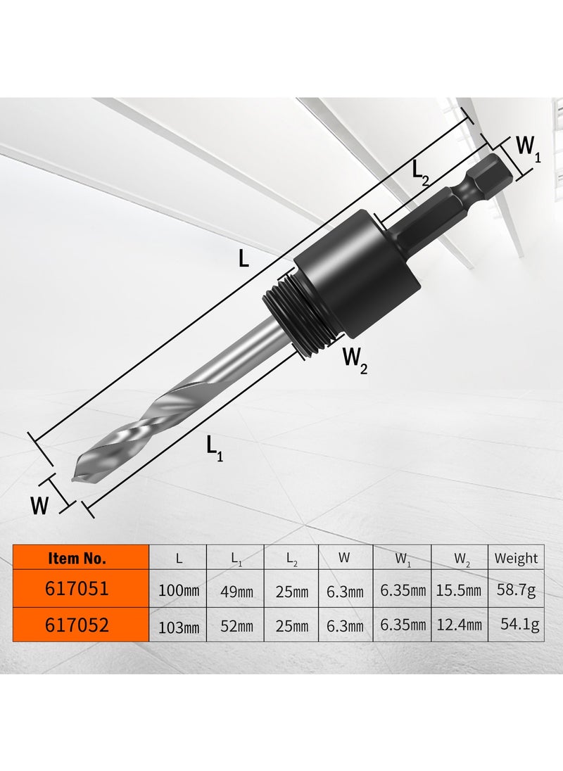 KSEIBI - Hole Saw Adapter, Hex Shank, HSS, Arbor Quick Release Shank, Cut Large Circular Holes, Drilling Large Holes, Ideal for Use On Materials Including Wood, Chipboard, Plywood/Compatibility with Drills. - Image 1