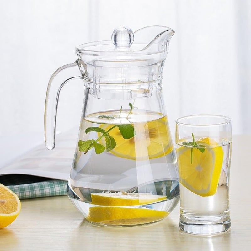 Glass Jug with Lid, 1.1L, Multipurpose Jug, Easy Pour Spout & Strong Handle, Transparent Beverage Carafe for Home, Office, Pitcher for Serve Water, Milk, Juice, Beverage, Lassi, Cocktail (1, Duck Jug)  - Image 3