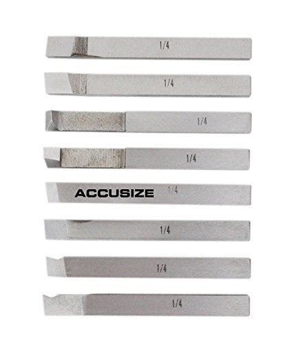 Accusize Industrial Tools 1/4'' 8 Pc H.S.S. Tool Bit Set, Pre-Ground for Turning and Facing Work, 2662-2001 - Image 4