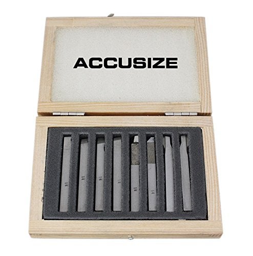 Accusize Industrial Tools 1/4'' 8 Pc H.S.S. Tool Bit Set, Pre-Ground for Turning and Facing Work, 2662-2001 - Image 2