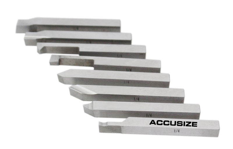 Accusize Industrial Tools 1/4'' 8 Pc H.S.S. Tool Bit Set, Pre-Ground for Turning and Facing Work, 2662-2001 - Image 5