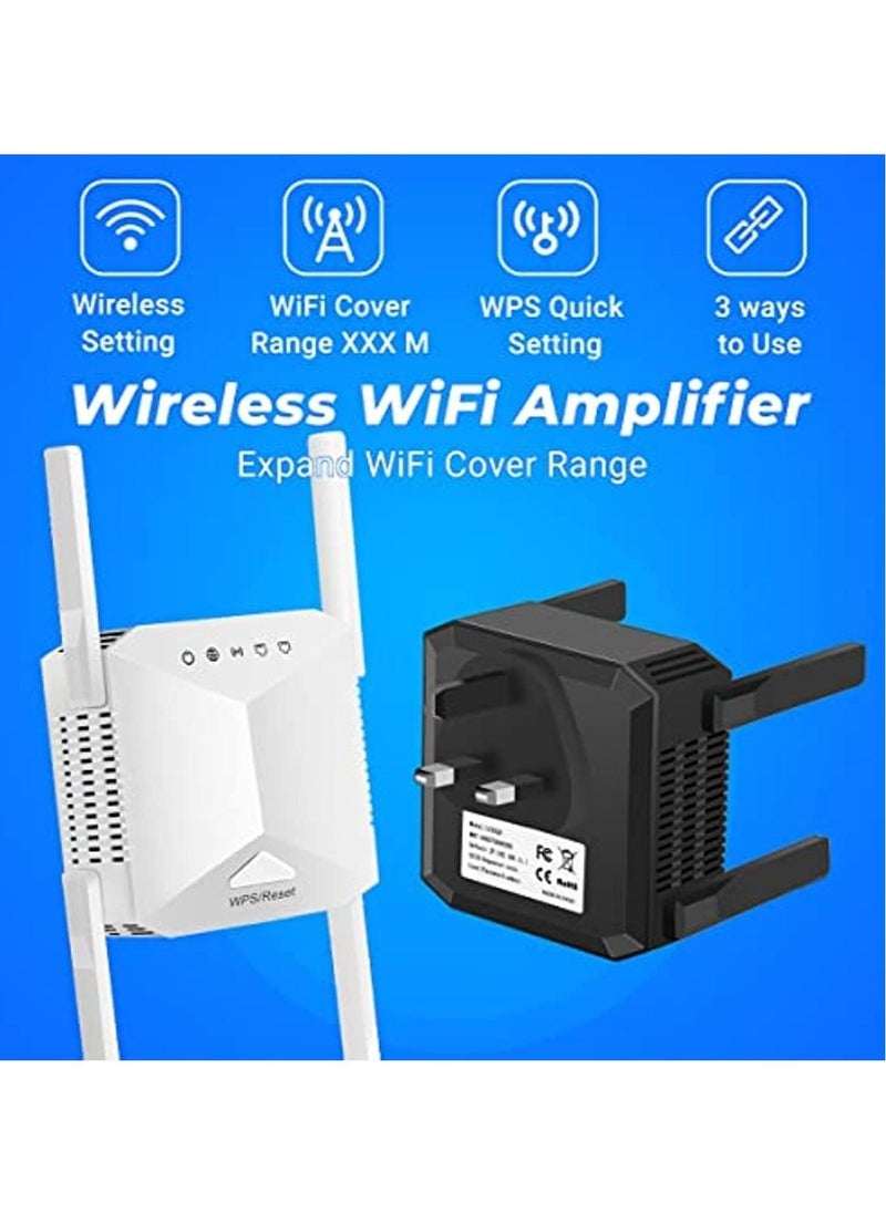 WiFi Booster WiFi Extender Booster 1200Mbps WiFi Booster Range Extender 5GHz 2.4GHz with 1 Ethernet Port 4 Antennas Repeater/Router/AP Mode