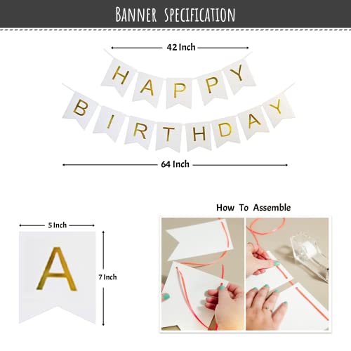 SpecialYou.in Peach And White Birthday Decoration Items DIY Kit Includes Star And Moon Foil Balloons With Happy Birthday Paper And Arch Tape For Balloon Garland- 74 Pcs - Image 4