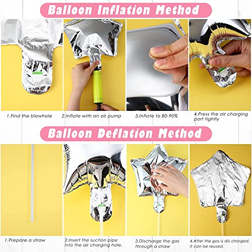 SpecialYou.in Peach And White Birthday Decoration Items DIY Kit Includes Star And Moon Foil Balloons With Happy Birthday Paper And Arch Tape For Balloon Garland- 74 Pcs - Image 5