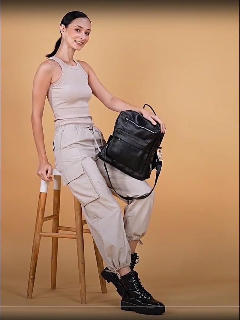 TrueArch Stylish Leather Backpacks Shoulder Sling Handbag Purse Bag for Women and Girls - Image 2