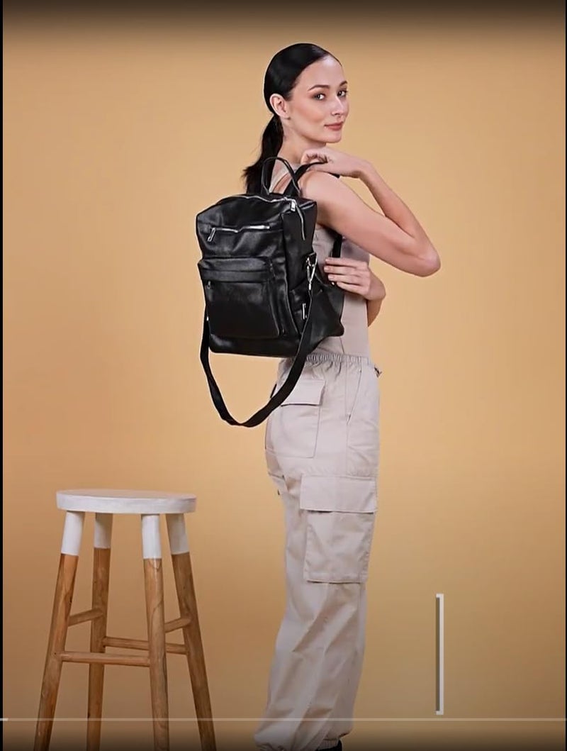 TrueArch Stylish Leather Backpacks Shoulder Sling Handbag Purse Bag for Women and Girls - Image 4