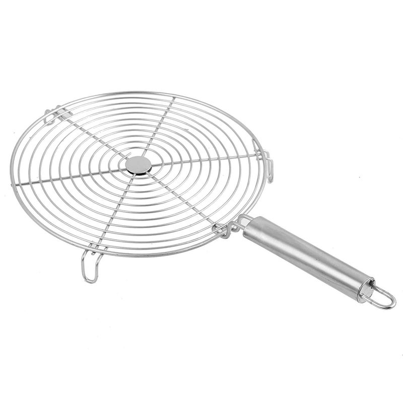 SOUVENIR سوفينير إيميجينيا مشواة باباد جالي/روتي، مشواة دائرية من الفولاذ المقاوم للصدأ للباباد، الدجاج، التندور، مشواة البانيه مع مقبض فولاذي للمطبخ (فضي، قياسي) - Image 3