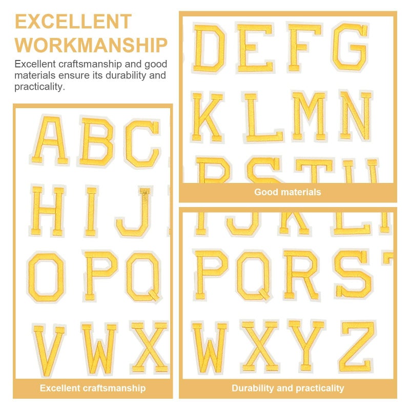 Iron On Embroidered Alphabet Sewing Patches Set Of 104 For Clothing Repair DIY Decoration White Pink Black Yellow - Image 5