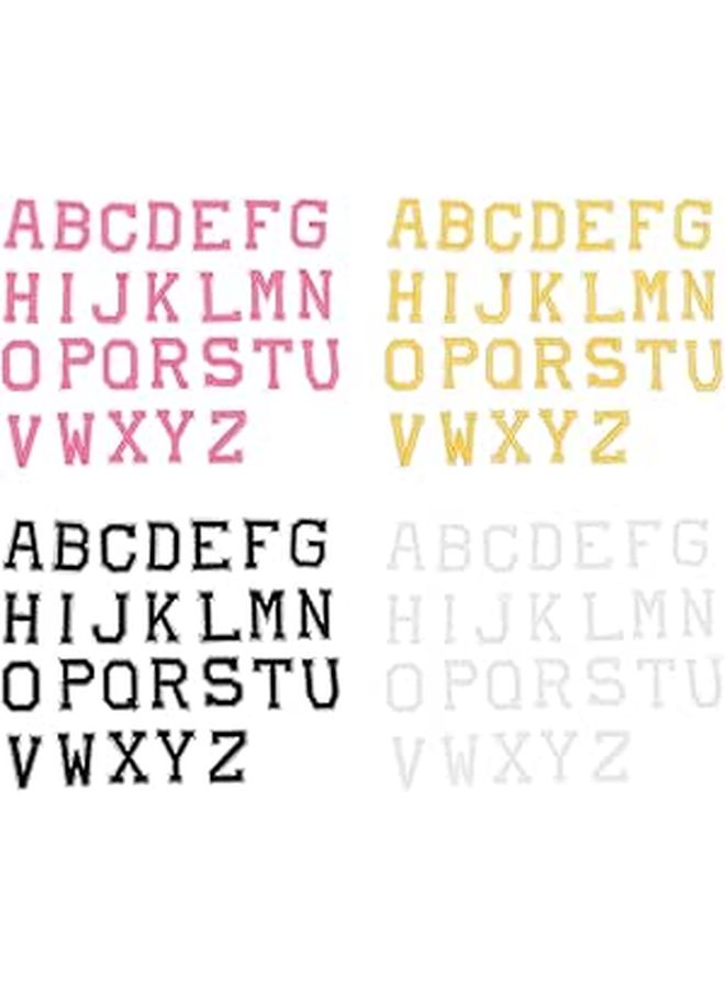 Iron On Embroidered Alphabet Sewing Patches Set Of 104 For Clothing Repair DIY Decoration White Pink Black Yellow - Image 1