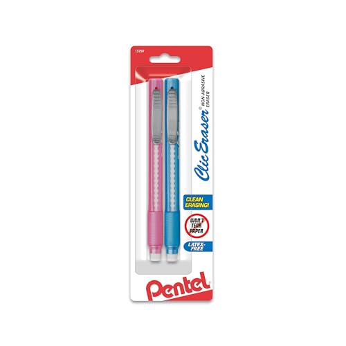 Pentel® Clic Erasers®, Assorted Barrel Colors, Pack Of 2 - Image 2