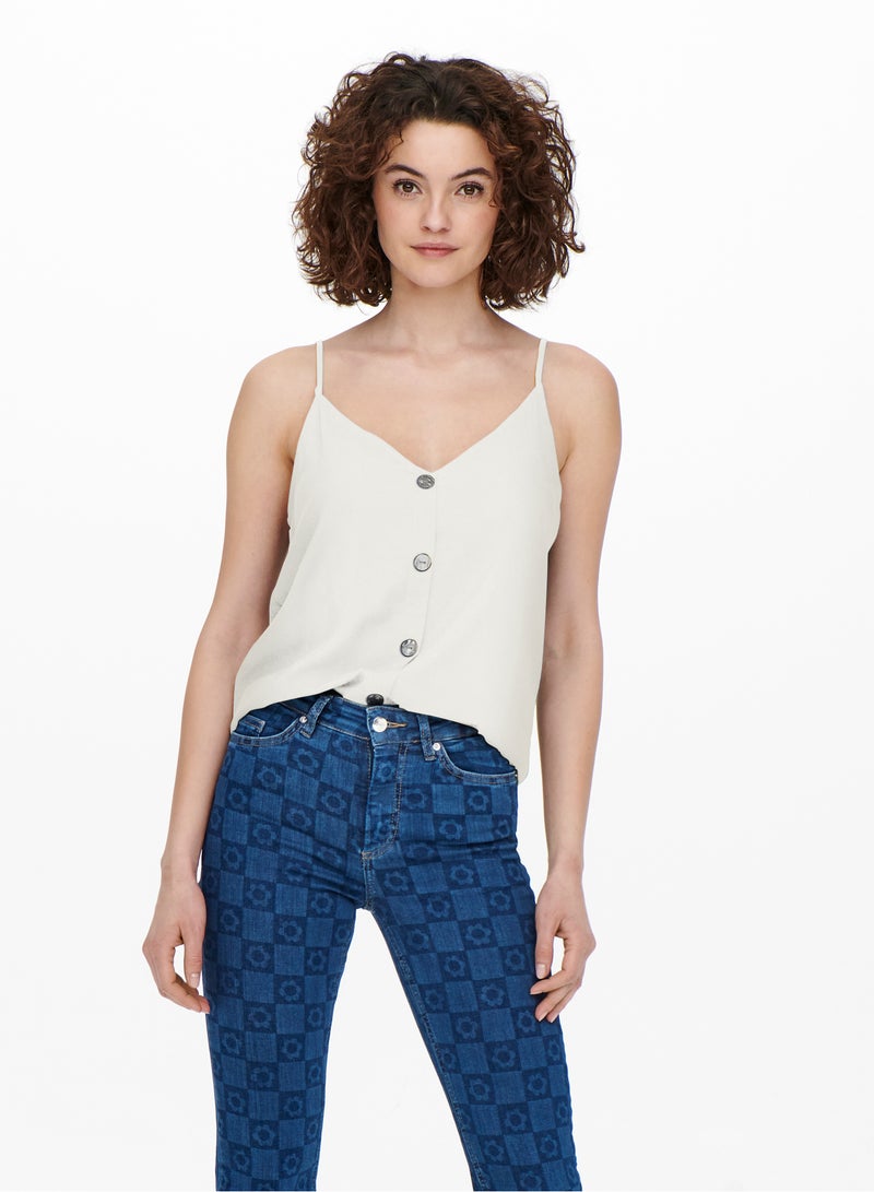 ONLY ONLNELLY LIFE BUTTON SINGLET SOLID NOOS - Image 1