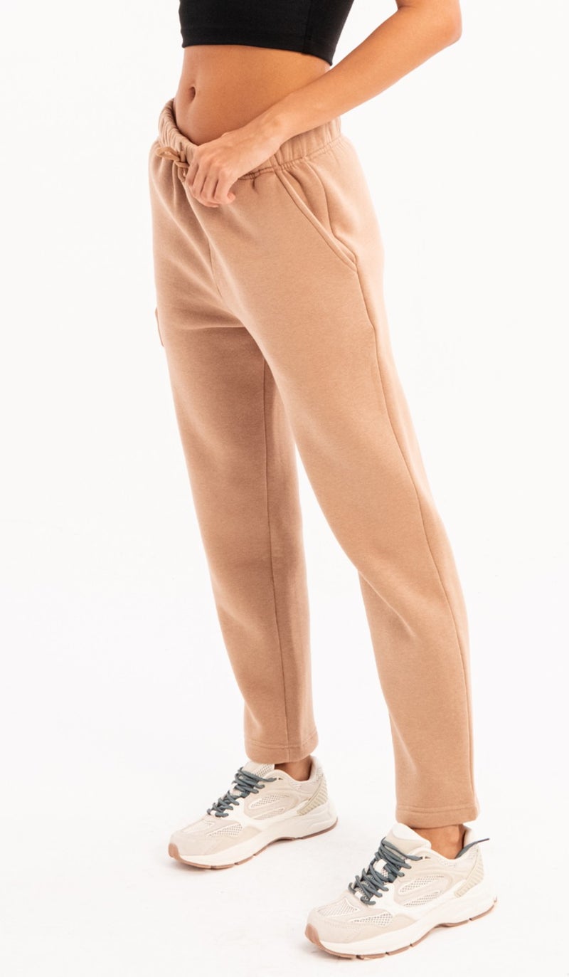 Justever Relaxed Fit Raised Fleece Lined Mink Women's Sweatpants - Echo  - Image 1