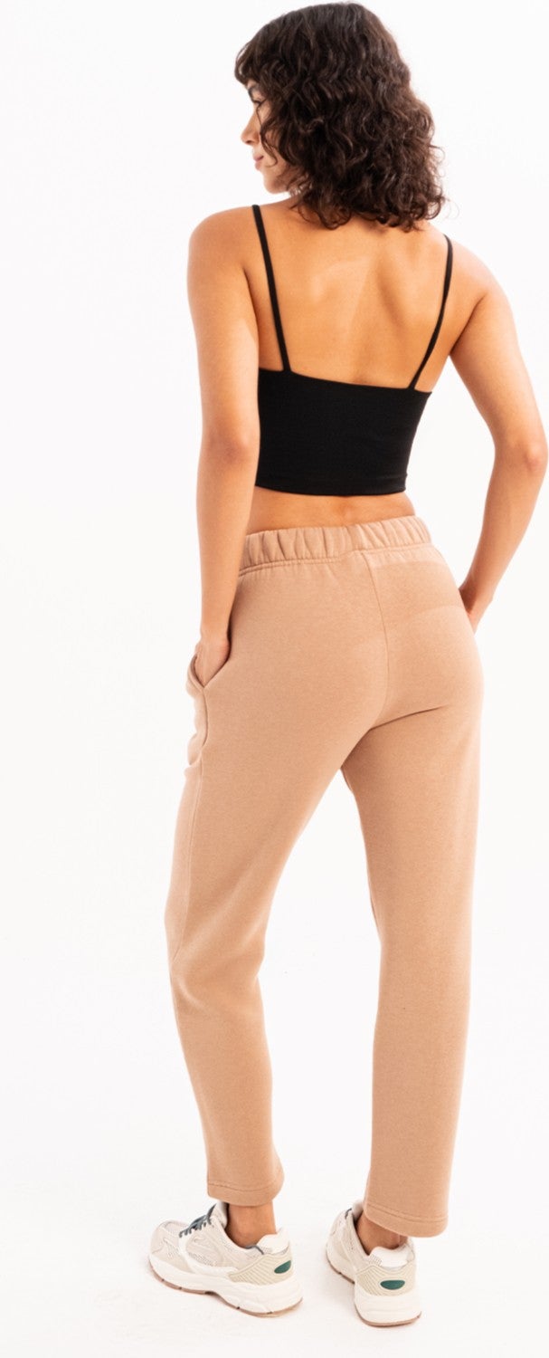 Justever Relaxed Fit Raised Fleece Lined Mink Women's Sweatpants - Echo  - Image 3