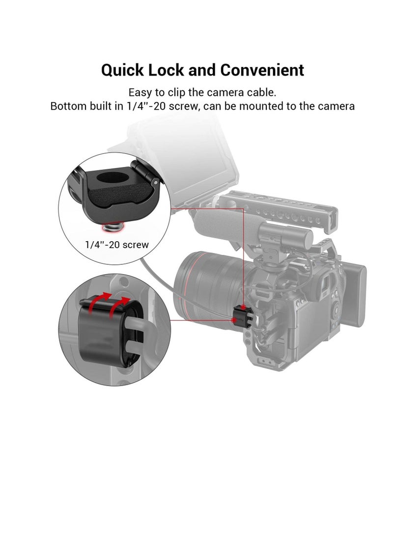 Captaintech Camera Cable Clamp, 4Pcs DSLR Camera Cable Lock Mount, Portable Camera Cable Clamp Suit, for HDMI/SDI/Microphone Cable, DSLR Camera Cable Lock Mount Support - Image 4