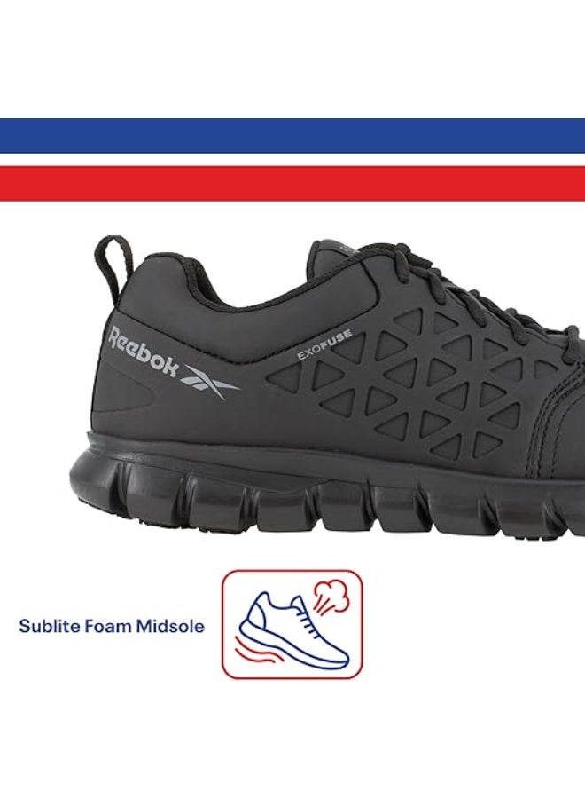 Reebok Work Men’s Composite Toe Safety Work Shoes Electrical Hazard Protection Slip Resistant Industrial Footwear Black - Image 4