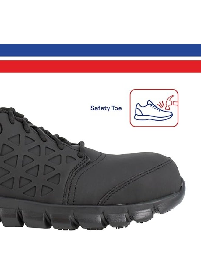 Reebok Work Men’s Composite Toe Safety Work Shoes Electrical Hazard Protection Slip Resistant Industrial Footwear Black - Image 5