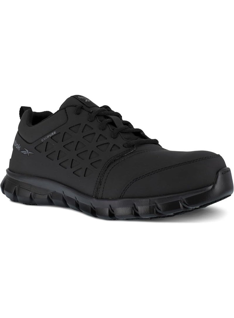 Reebok Work Men’s Composite Toe Safety Work Shoes Electrical Hazard Protection Slip Resistant Industrial Footwear Black - Image 1