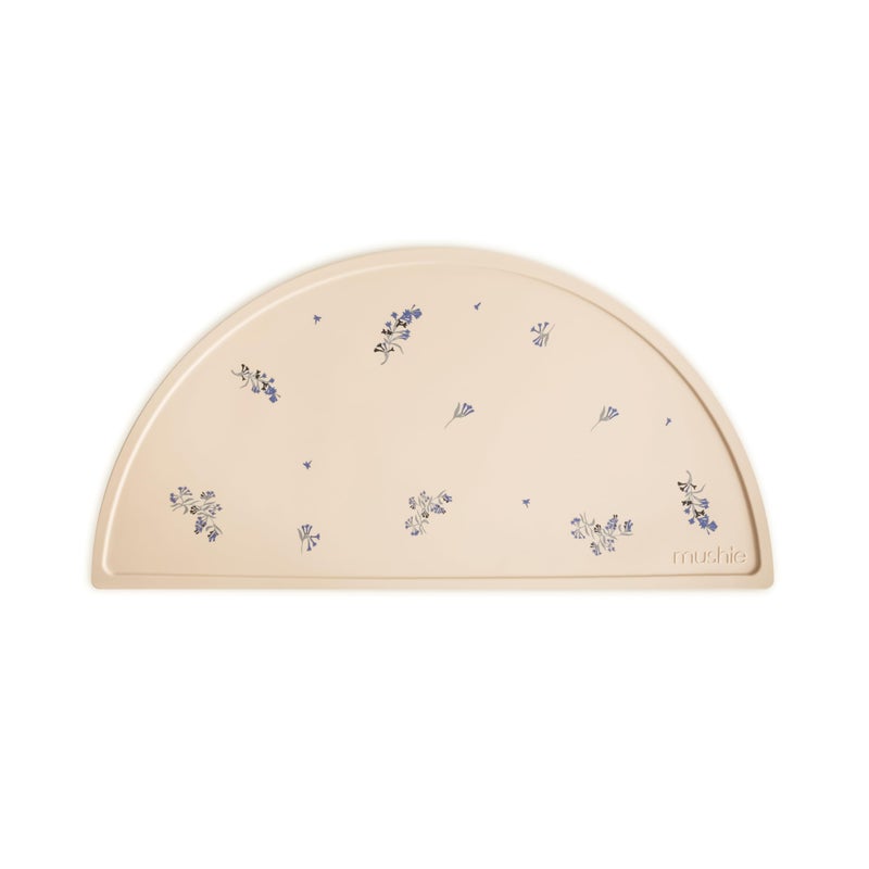 mushie Silicone Placemat for Kids | BPA-Free Non-Slip Design (Lilac Flowers) - Image 1
