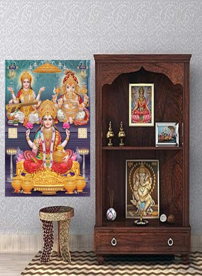 Techgifti ملصق حائط تيكجيفتي ديوالي نافارتاري الديني لاكشمي ماتا جي للمنزل والمكتب والمعبد وغرفة المعيشة (الحجم - 40 × 50 سم) (desg_05) - Image 3