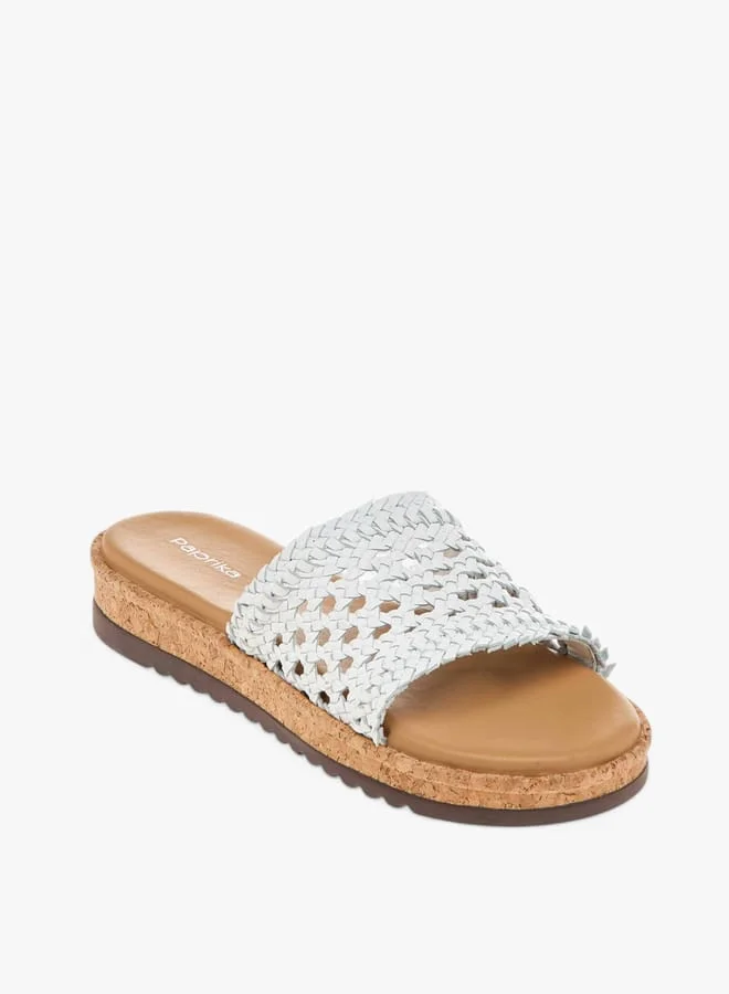 Paprika Women's Braid Textured Slip-On Sandals