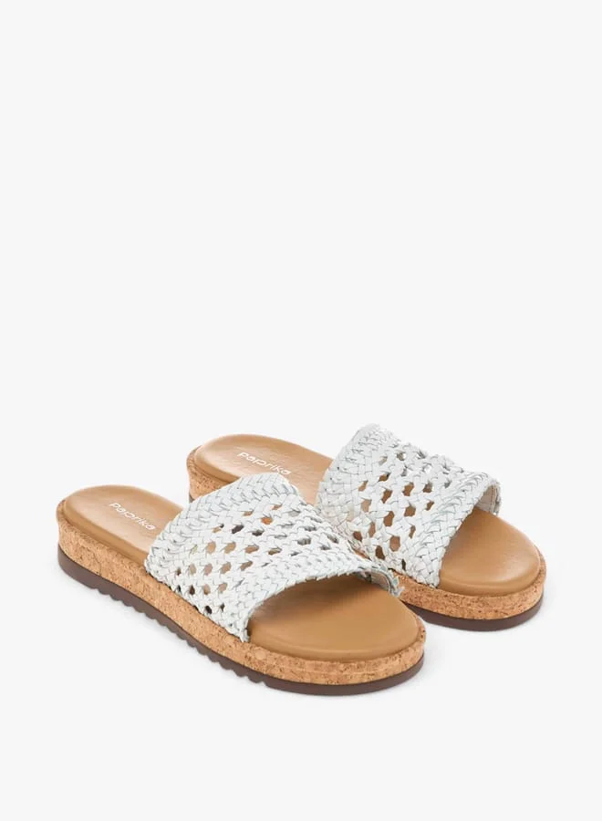 Paprika Women's Braid Textured Slip-On Sandals