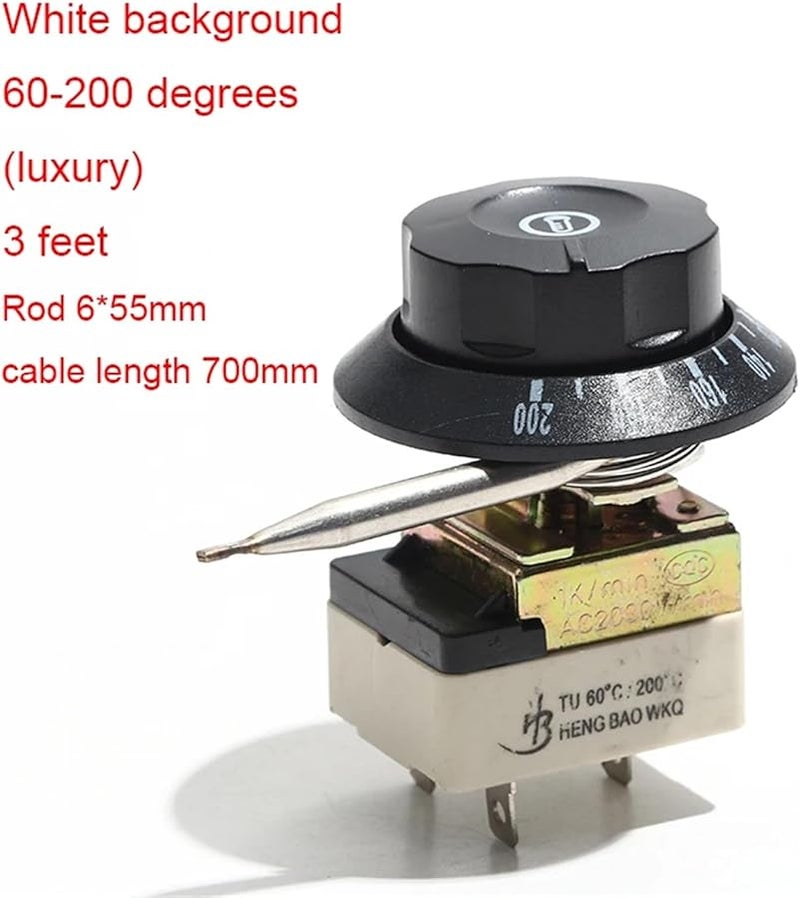 White Mechanical Thermostat Switch Knob Temperature Control Adjustable 60 200 Degree - Image 3