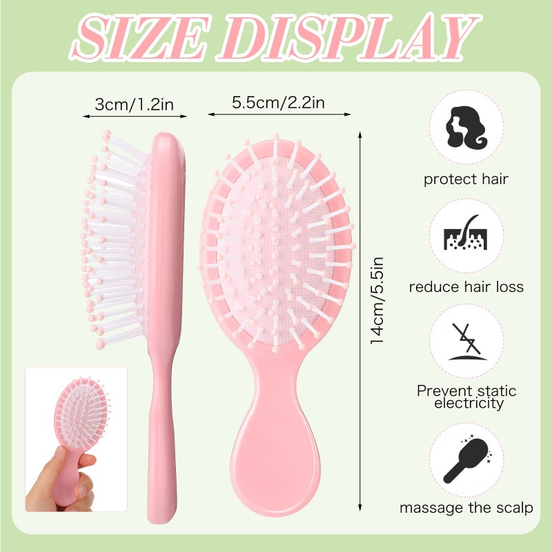 Yoande 24 Pcs Mini Brush Hairbrush for Kids Girls Little Travel Hairbrush Mini Hair Brush Detangling Soft Bristles Hair Brush for Most Hair Types Smoothing with Ease Knots (Fresh Colors) - Image 2