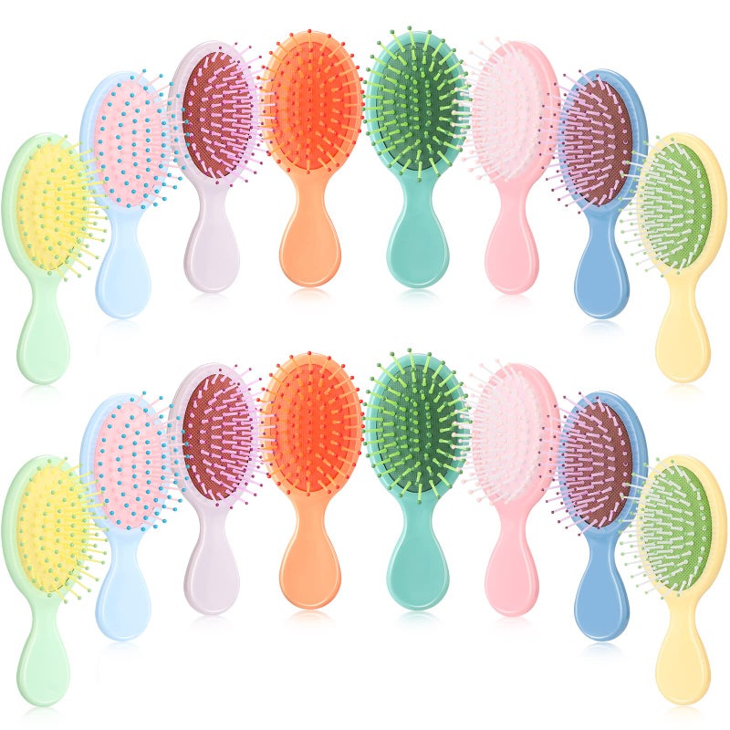 Yoande 24 Pcs Mini Brush Hairbrush for Kids Girls Little Travel Hairbrush Mini Hair Brush Detangling Soft Bristles Hair Brush for Most Hair Types Smoothing with Ease Knots (Fresh Colors) - Image 1