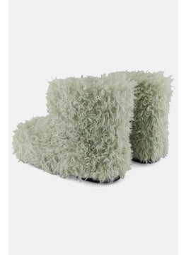 CHARLES & KEITH Women Furry Ankle Boots, Mint Green  - Image 2