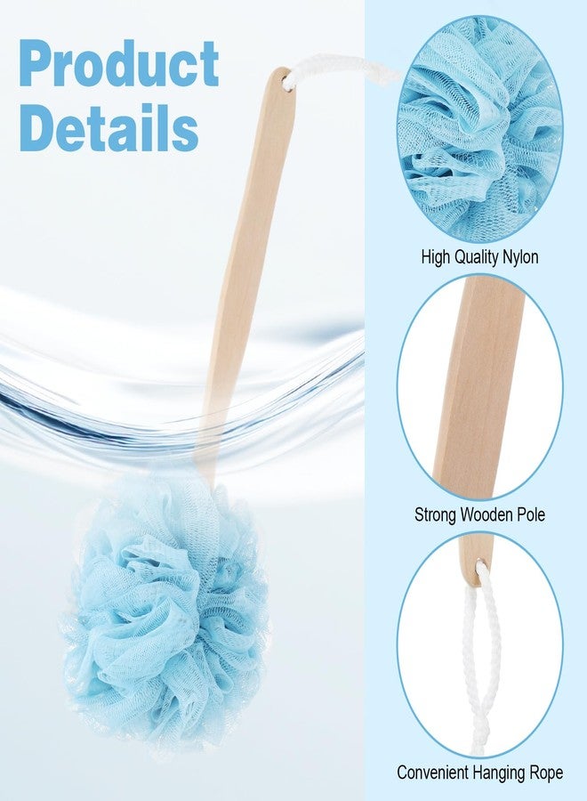 xozeooeu 12 Pcs Loofah Back Scrubber with Long Handle, Shower Brush with Soft PE Mesh, 4 Colors Body Bath Sponge for Men and Women Spa - Image 3