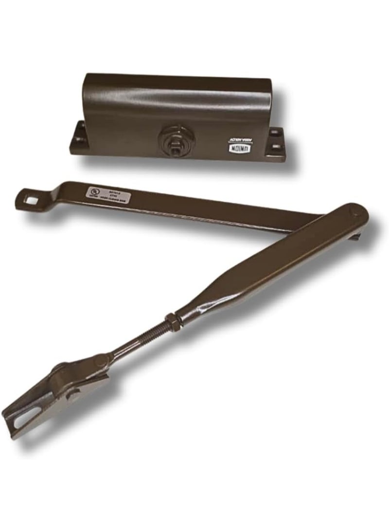 Union Heavy Duty Overhead Door Closer EN2/3/4 – Rack and Pinion Link Arm, Adjustable Closing & Latching Speed, Fire Rated, Medium Duty, For Single Action Timber & Metal Doors - Image 1