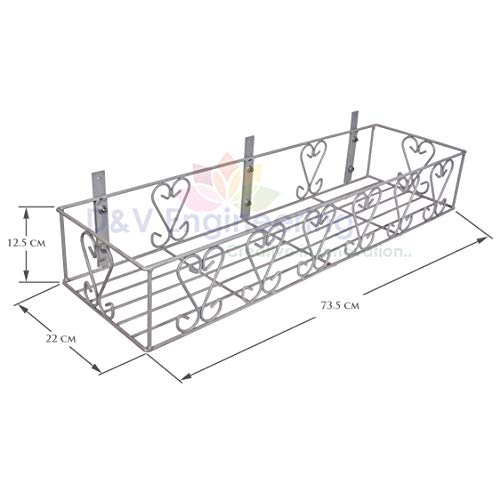D&V ENGINEERING - Creative in innovation D&V Engineering Heavy-Duty Metal Wall Mount Plant Stand Shelf & Bracket|Indoor & Outdoor Hanging Planter Rack for Balcony, Garden – Grey, Large - Image 3