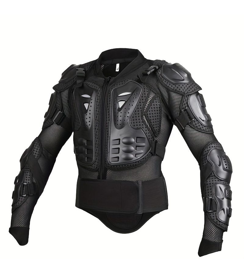 Motorcycle Armor Jacket with Chest Shoulder Elbow and Back Protection Black Size XL For Men And Women Sizes S to 3XL - Image 2