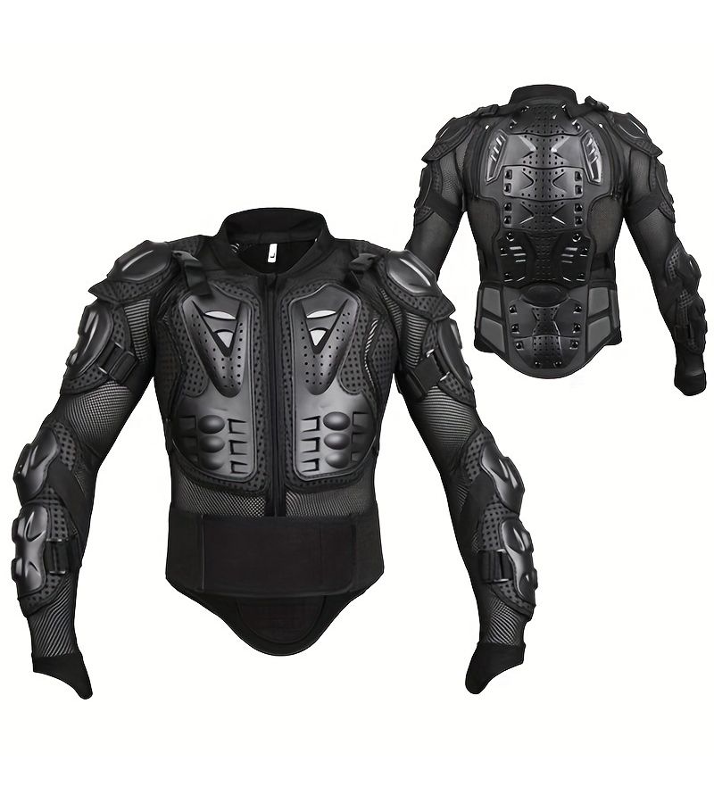 Motorcycle Armor Jacket with Chest Shoulder Elbow and Back Protection Black Size XL For Men And Women Sizes S to 3XL - Image 1