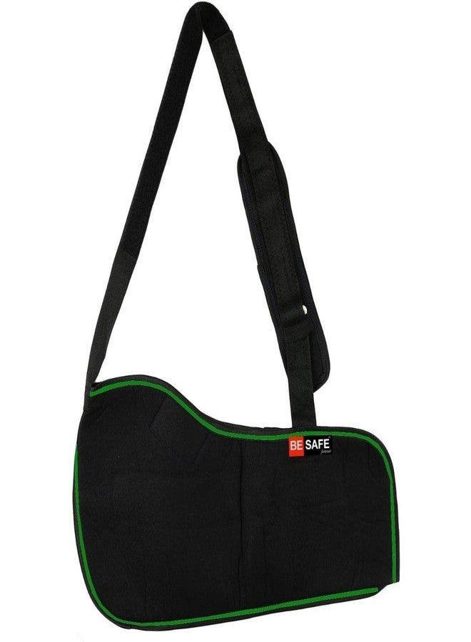BESAFE Forever Arm Supporter Arm Sling Pouch Belt with Elbow Support, Arm Immobilizer Brace for Fracture, Sprain, Dislocation and Pain Relief (L, Black) - Image 3