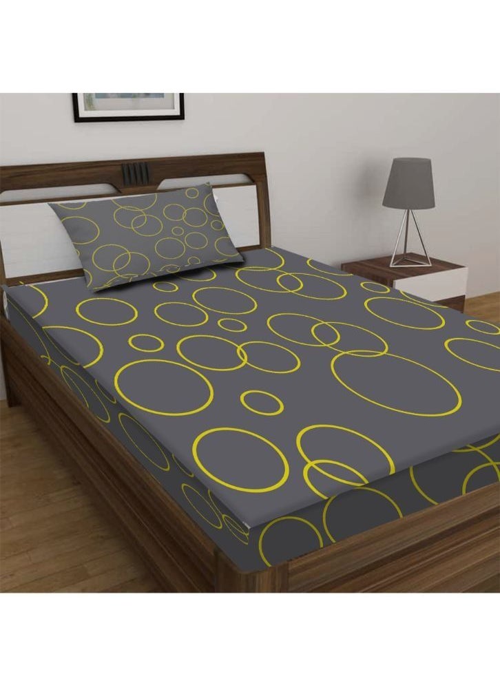 بيفت - ملاءة سرير فاخرة من Orchard (150 × 230 سم) كيس وسادة (52 × 73 + 12 سم) بولي قطن متعدد الألوان منقط - 144Tc (مجموعة من 2) - Image 1