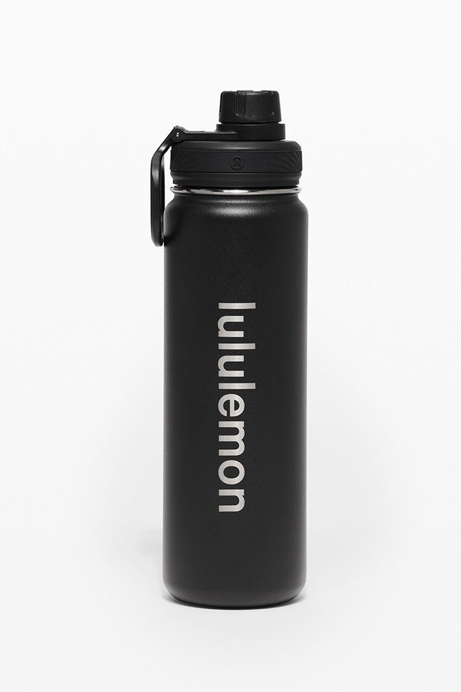 lululemonStainless steel sports vacuum insulated water bottle, suitable for holding water, iced tea, hot tea, etc., with a capacity of 710 milliliters.