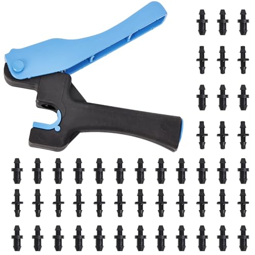 HOINCO Drip Irrigation Tubing Hole Punch,16/20mm PE Pipe Drip Irrigation Pipe Hand Punch,with Irrigation Plugs and Straight Through Hose Connector. - Image 1