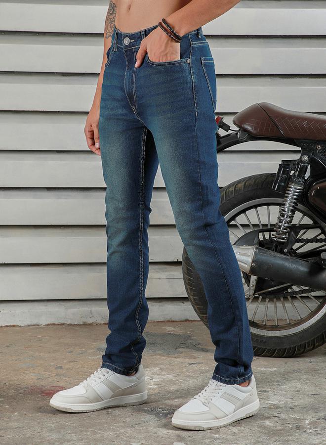 HIGH STAR HIGH STAR Mid Rise Regular Fit Faded Jeans - Image 5