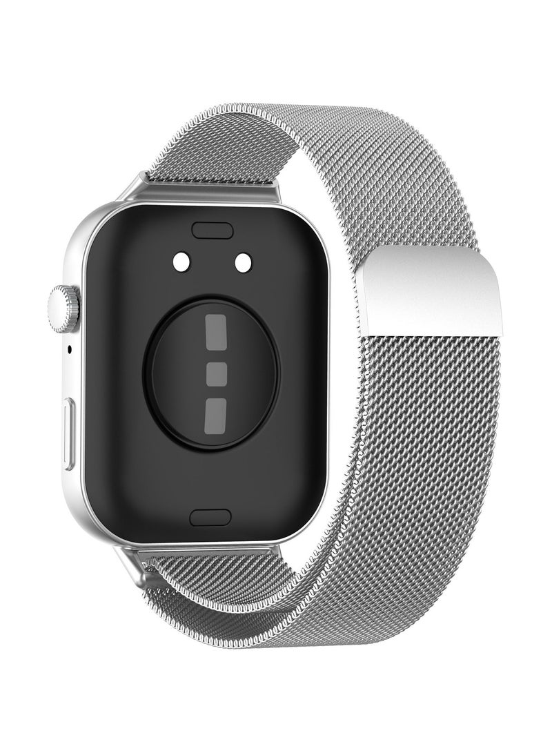 Loop Strap for Huawei Watch Fit 3 Stainless Steel Magnetic Bracelet Belt for Huawei Watch Fit3 Replacement (Silver) - Image 4