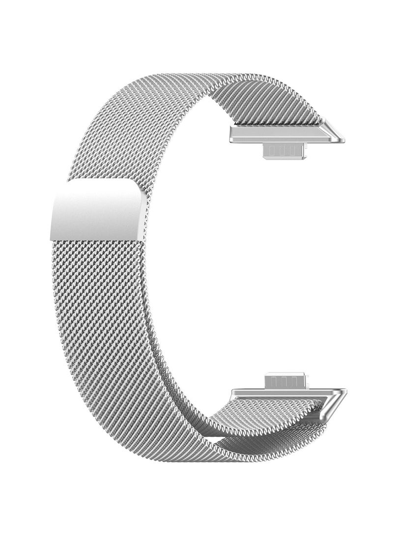 Loop Strap for Huawei Watch Fit 3 Stainless Steel Magnetic Bracelet Belt for Huawei Watch Fit3 Replacement (Silver) - Image 5