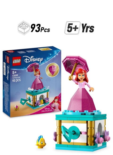 LEGO Twirling Ariel Includes Figure, Buildable Box With A Spinning Princess Minidoll Building Toy Playset 43259