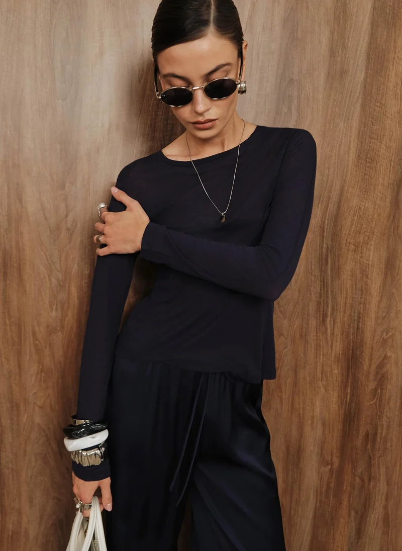 Lichi  Smooth jersey straight fit longsleeve for Women | Best Price UAE
