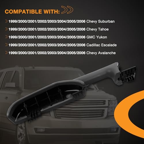 HQPASFY Driver Passenger Side Front Door Armrest Handle Compatible with 19992006 Chevy Silverado Suburban 1500 2500 Tahoe GMC Sierra Yukon Cadillac Escalade Replace 12472876 Dark Gray - Image 3