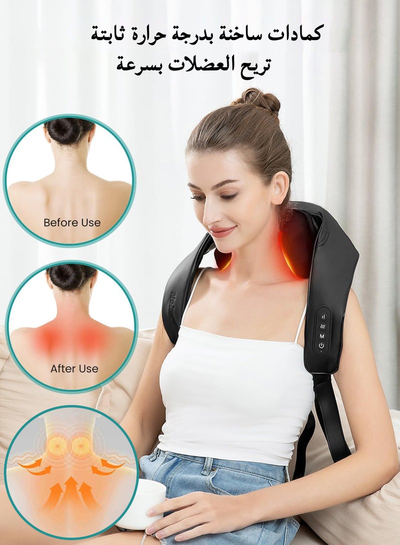 Generic Neck & Shoulder Massager with Heat, Shiatsu Deep Tissue 3D Kneading, Portable Electric Massage for Pain Relief, Home，Office & Car Use, Ideal Gift - Image 3