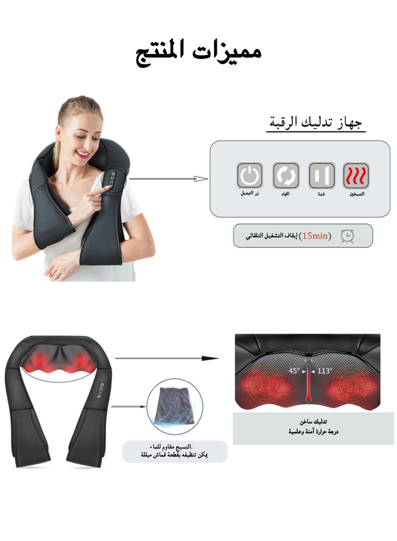 Generic Neck & Shoulder Massager with Heat, Shiatsu Deep Tissue 3D Kneading, Portable Electric Massage for Pain Relief, Home，Office & Car Use, Ideal Gift - Image 4